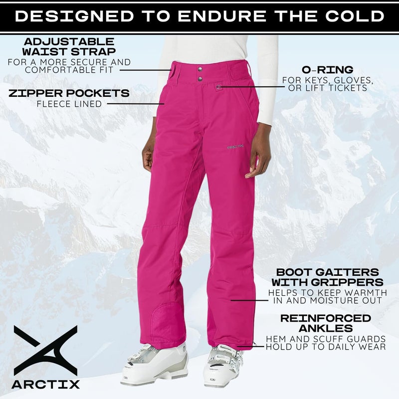 Arctix Women's Insulated Snow Pants, Orchid Fuchsia, Medium - Image 3